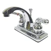 New Naples Two Handle 4" Centerset Lavatory Faucet with Brass Pop-up in Polished Chrome 4" Center Set
