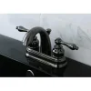 Discount NB5610AL Water Onyx 4 inch Centerset Lavatory Faucet with ABS/Brass Pop up Drain in Black Nickel 4" Center Set