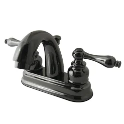 Discount NB5610AL Water Onyx 4 inch Centerset Lavatory Faucet with ABS/Brass Pop up Drain in Black Nickel 4
