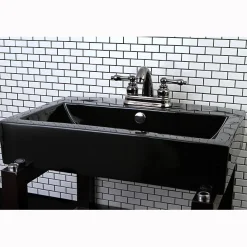Discount NB5610AL Water Onyx 4 inch Centerset Lavatory Faucet with ABS/Brass Pop up Drain in Black Nickel 4