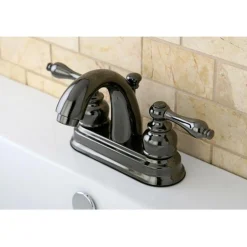 Discount NB5610AL Water Onyx 4 inch Centerset Lavatory Faucet with ABS/Brass Pop up Drain in Black Nickel 4