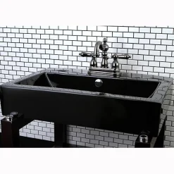 Best NB1600AL Water Onyx 4 inch Centerset Lavatory Faucet with ABS/Brass Pop up Drain in Black Nickel 4" Center Set