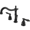 Discount NB1970AL Water Onyx Widespread Lavatory Faucet with Lever Handles and ABS/Brass Pop up Drain in Black Nickel 8" Widespread