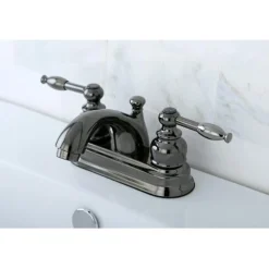 Clearance NB2600KL Water Onyx 4 inch Centerset Lavatory Faucet with ABS/Brass Pop up Drain in Black Nickel 4" Center Set