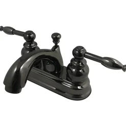 Clearance NB2600KL Water Onyx 4 inch Centerset Lavatory Faucet with ABS/Brass Pop up Drain in Black Nickel 4