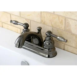 Clearance NB2600KL Water Onyx 4 inch Centerset Lavatory Faucet with ABS/Brass Pop up Drain in Black Nickel 4