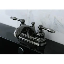 Clearance NB2600KL Water Onyx 4 inch Centerset Lavatory Faucet with ABS/Brass Pop up Drain in Black Nickel 4