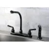 Online NB750SP Water Onyx Two Handle Centerset Kitchen Faucet and Matching Side Sprayer in Black Nickel Faucets With Side Spray
