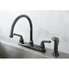 Best NB790SP Water Onyx Two Handle Centerset Kitchen Faucet and Matching Side Sprayer in Black Nickel Faucets With Side Spray