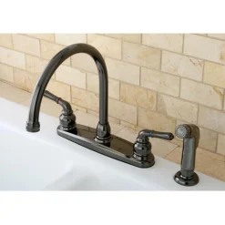 Best NB790SP Water Onyx Two Handle Centerset Kitchen Faucet and Matching Side Sprayer in Black Nickel Faucets With Side Spray