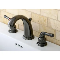 New NB980 Water Onyx Two Handle Widespread Lavatory Drain in Black Nickel 8