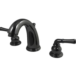 New NB980 Water Onyx Two Handle Widespread Lavatory Drain in Black Nickel 8