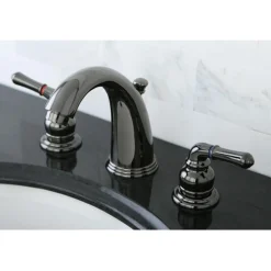 New NB980 Water Onyx Two Handle Widespread Lavatory Drain in Black Nickel 8