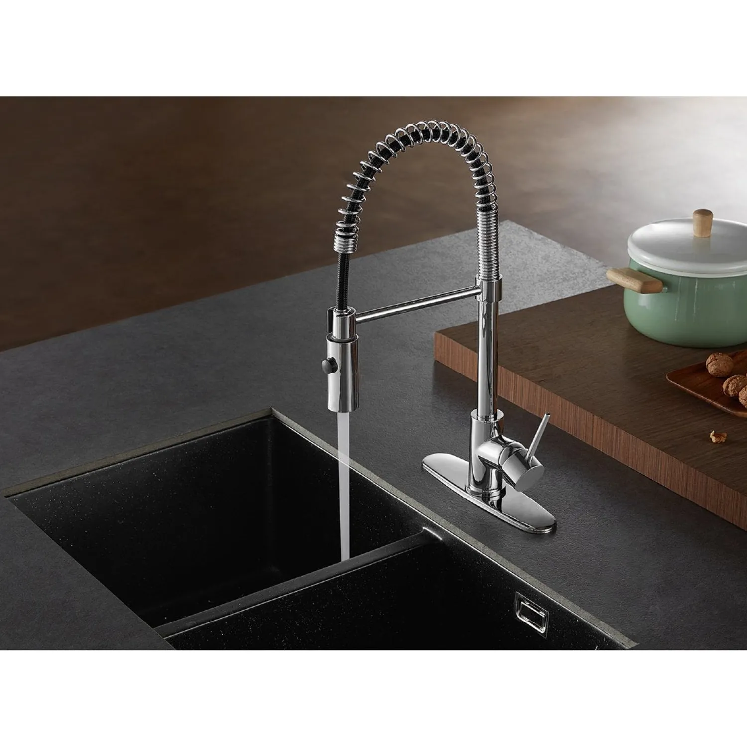 Hot New York Gourmetier Single-Handle Pull-Down Kitchen Faucet Single Hole