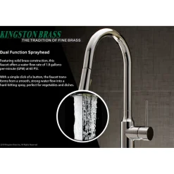 Outlet New York Gourmetier Deck Mount Single-Handle Pull-Down Kitchen Faucet Single Hole