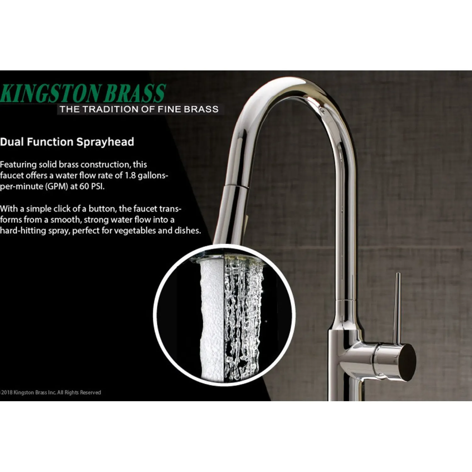 Outlet New York Gourmetier Deck Mount Single-Handle Pull-Down Kitchen Faucet Single Hole