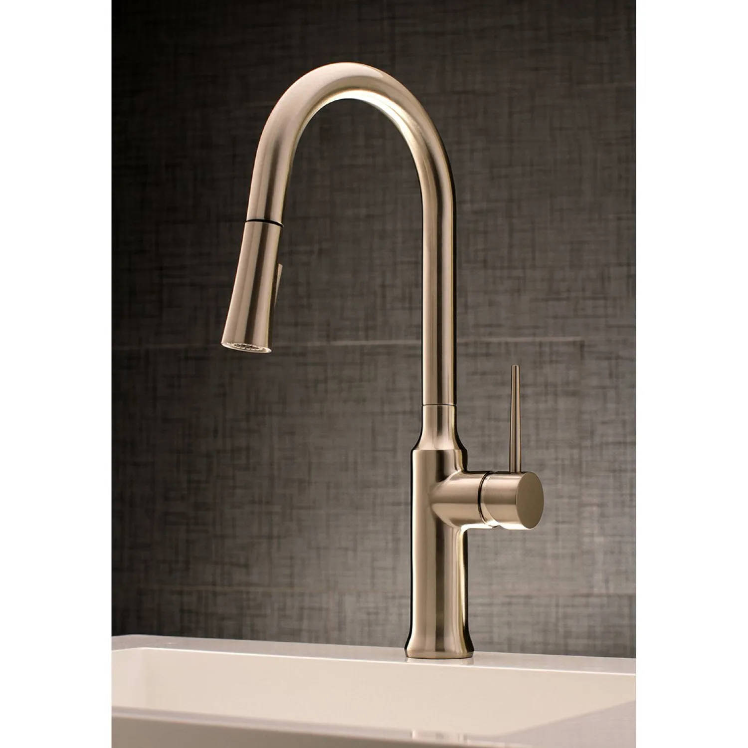 Outlet New York Gourmetier Deck Mount Single-Handle Pull-Down Kitchen Faucet Single Hole