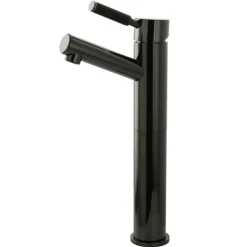 Outlet NS8410DKL Water Onyx Single Handle Vessel Sink Faucet with Anti-Slide Handle Sleeve Less Pop up and Plate in Black Nickel Vessel Faucets