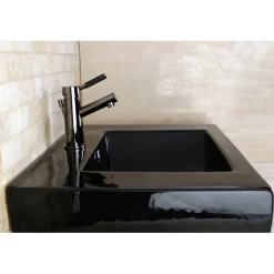 Discount NS8420DKL Water Onyx Single Handle Lavatory Faucet with Anti-Slide Handle Sleeve and Brass Pop up Drain in Black Nickel 4" Center Set