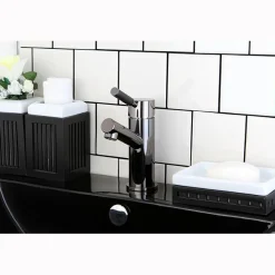 Discount NS8420DKL Water Onyx Single Handle Lavatory Faucet with Anti-Slide Handle Sleeve and Brass Pop up Drain in Black Nickel 4