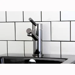 Discount NS8420DKL Water Onyx Single Handle Lavatory Faucet with Anti-Slide Handle Sleeve and Brass Pop up Drain in Black Nickel 4