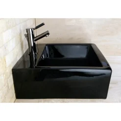 Discount NS8420DKL Water Onyx Single Handle Lavatory Faucet with Anti-Slide Handle Sleeve and Brass Pop up Drain in Black Nickel 4
