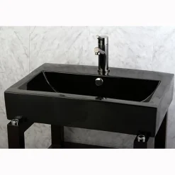 Discount NS8420DKL Water Onyx Single Handle Lavatory Faucet with Anti-Slide Handle Sleeve and Brass Pop up Drain in Black Nickel 4