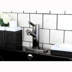 Discount NS8420DKL Water Onyx Single Handle Lavatory Faucet with Anti-Slide Handle Sleeve and Brass Pop up Drain in Black Nickel 4