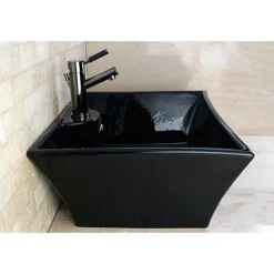 Discount NS8420DKL Water Onyx Single Handle Lavatory Faucet with Anti-Slide Handle Sleeve and Brass Pop up Drain in Black Nickel 4