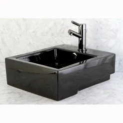 Discount NS8420DKL Water Onyx Single Handle Lavatory Faucet with Anti-Slide Handle Sleeve and Brass Pop up Drain in Black Nickel 4