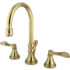 Outlet Nu French Two Handle 8" to 16" Widespread Lavatory Faucet with Brass Pop-up 8" Widespread