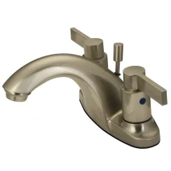 Sale NuvoFusion 4" Centerset Double Handle Lavatory Faucet with Brass Pop-up 4" Center Set