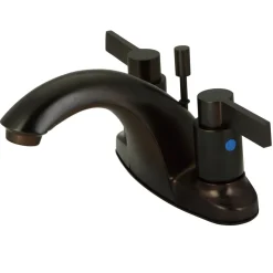 Sale NuvoFusion 4" Centerset Double Handle Lavatory Faucet with Brass Pop-up 4" Center Set