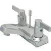 Hot NuvoFusion Double Handle 4" Centerset Lavatory Faucet with Brass Pop-up in Polished Chrome 4" Center Set