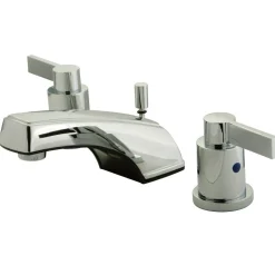Best NuvoFusion Double Handle 4" to 16" Widespread Lavatory Faucet with Brass Pop-up 8" Widespread