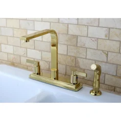 Online Nuvofusion Euro high Rise Spout Kitchen Faucet with Side Sprayer Faucets With Side Spray