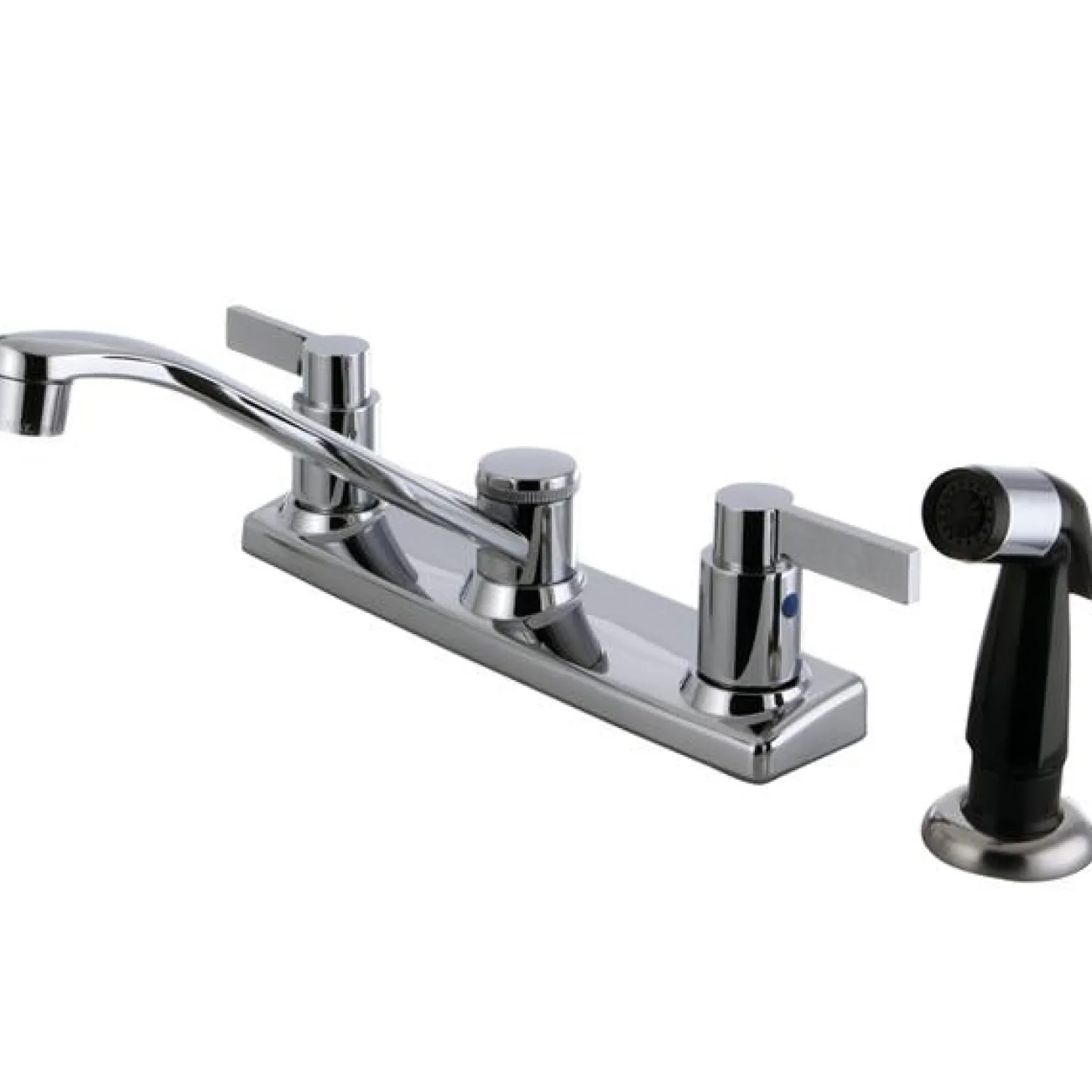 NuvoFusion FB2122NDL 8-Inch Centerset Kitchen Faucet with Side Sprayer Faucets With Side Spray