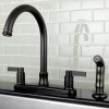 New NuvoFusion 8-Inch Center Gooseneck Kitchen Faucet Faucets With Side Spray