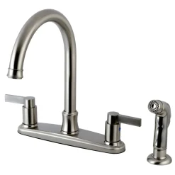 New NuvoFusion 8-Inch Center Gooseneck Kitchen Faucet Faucets With Side Spray