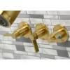 New NuvoFusion Three-Handle Tub and Shower Faucet in Brushed Brass Tub & Shower Sets