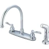 Hot Nuwave French Double Handle 8" Centerset Kitchen Faucet with Matching Sprayer Faucets With Side Spray