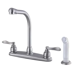 New NuWave French 8-Inch Center High-Arch Kitchen Faucet Faucets With Side Spray