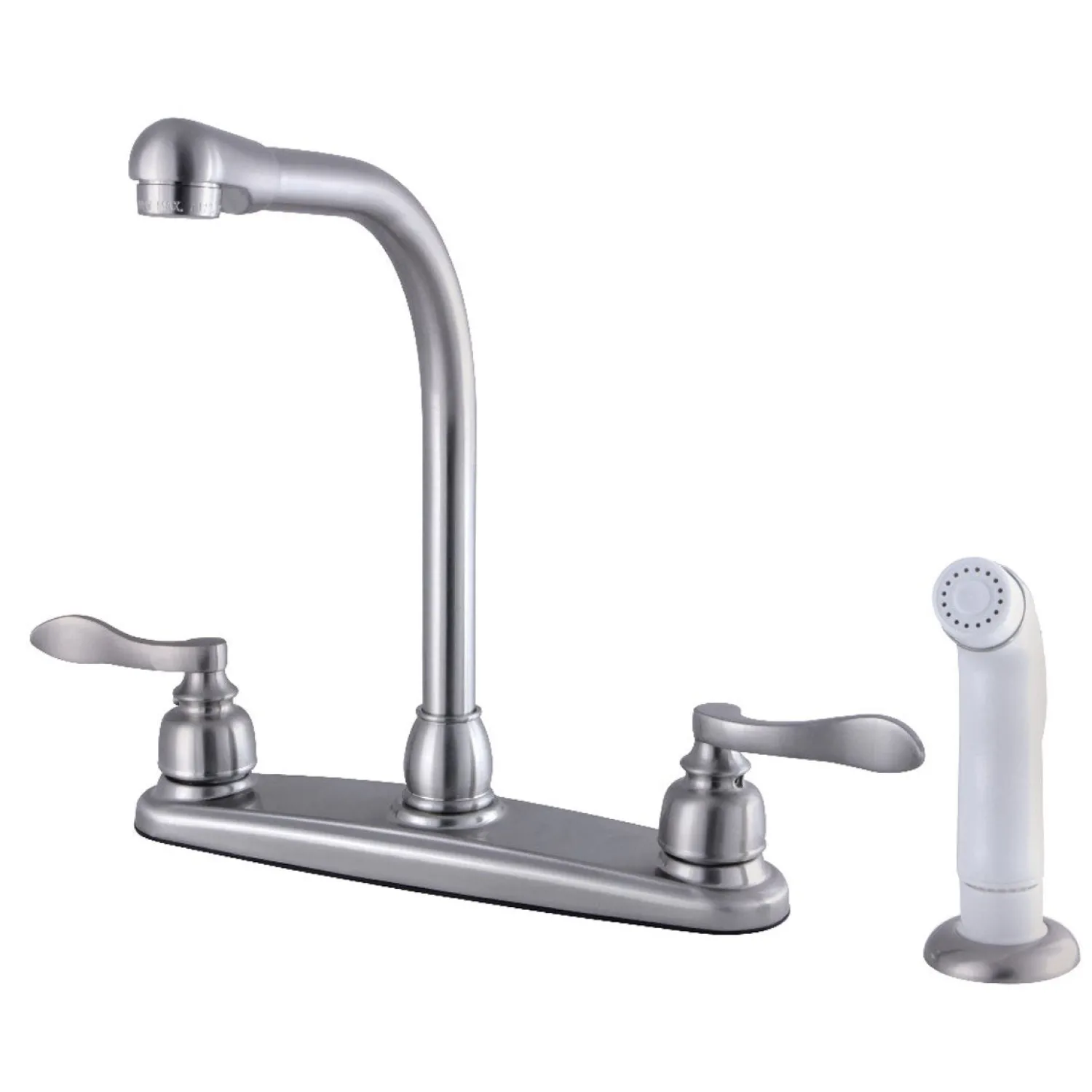 New NuWave French 8-Inch Center High-Arch Kitchen Faucet Faucets With Side Spray