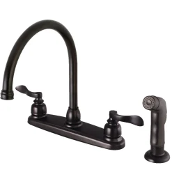 Clearance NuWave French 8" Center Gooseneck Kitchen Faucet Faucets With Side Spray