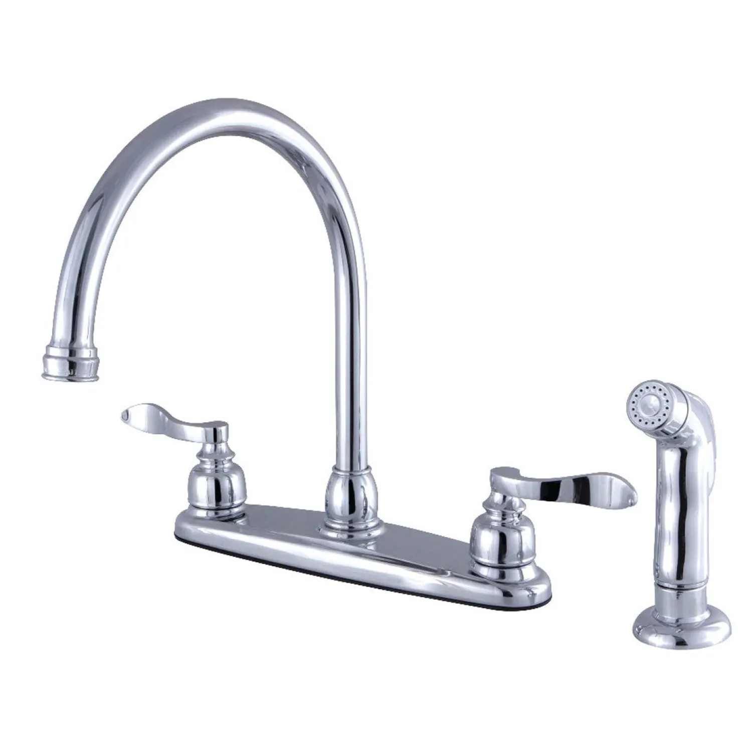 Clearance NuWave French 8" Center Gooseneck Kitchen Faucet Faucets With Side Spray