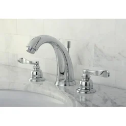 New Nuwave French Two Handle 8" to 16" Widespread Lavatory Faucet with Brass Pop-up 8" Widespread