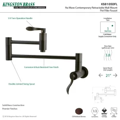 Sale NuWave Wall Mount Pot Filler Kitchen Faucet Wall Mounted Kitchen Faucets|Single Hole