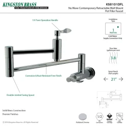Sale NuWave Wall Mount Pot Filler Kitchen Faucet Wall Mounted Kitchen Faucets|Single Hole