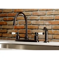 New Paris Deck Mount Centerset Kitchen Faucet Faucets With Side Spray