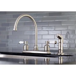 New Paris Deck Mount Centerset Kitchen Faucet Faucets With Side Spray
